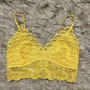 Free people yellow lace bralette